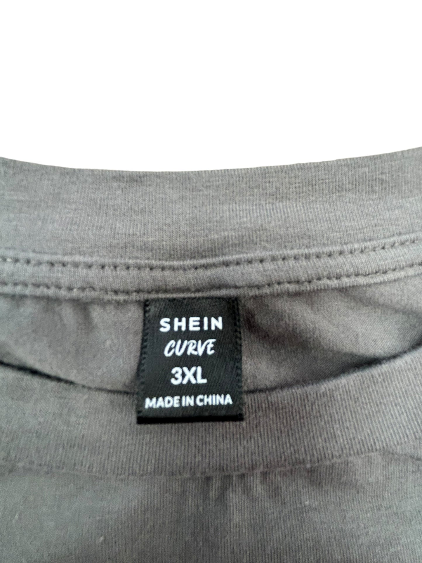 Top Short Sleeve Basic By Shein In Grey, Size: 3x