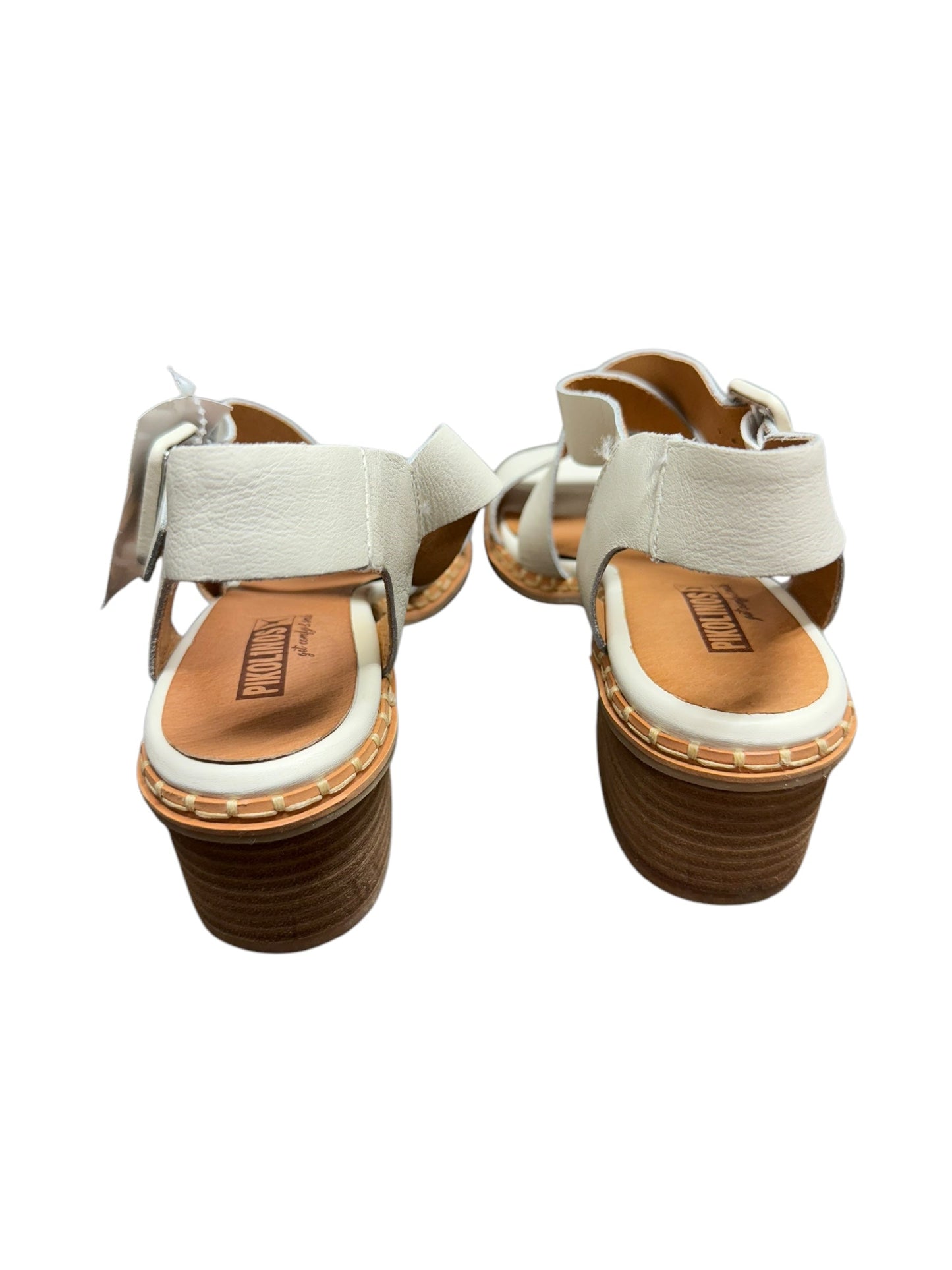 Sandals Heels Block By Pikolinos In White, Size: 8.5