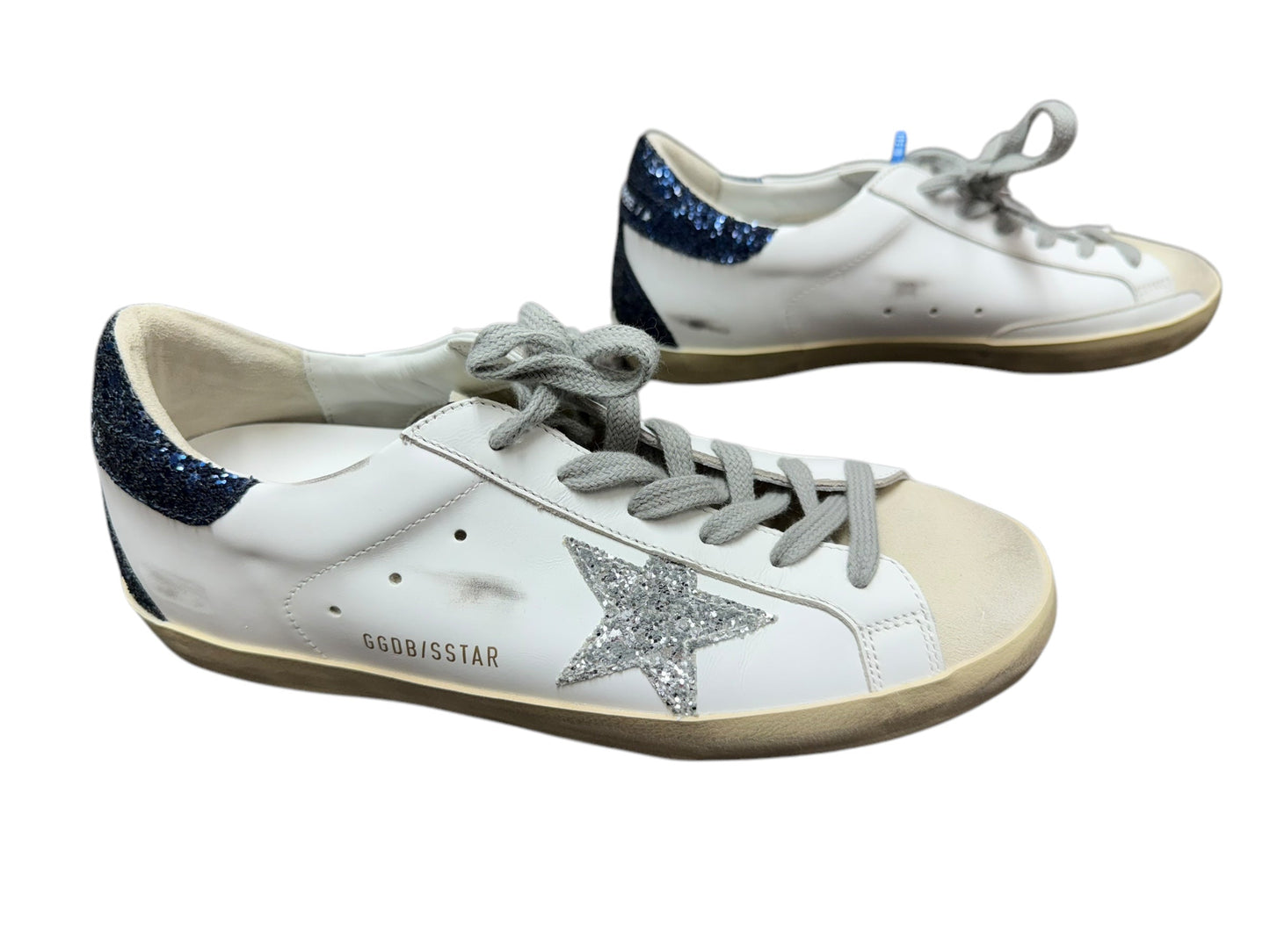 Shoes Luxury Designer By Golden Goose In Grey & White, Size: 9.5