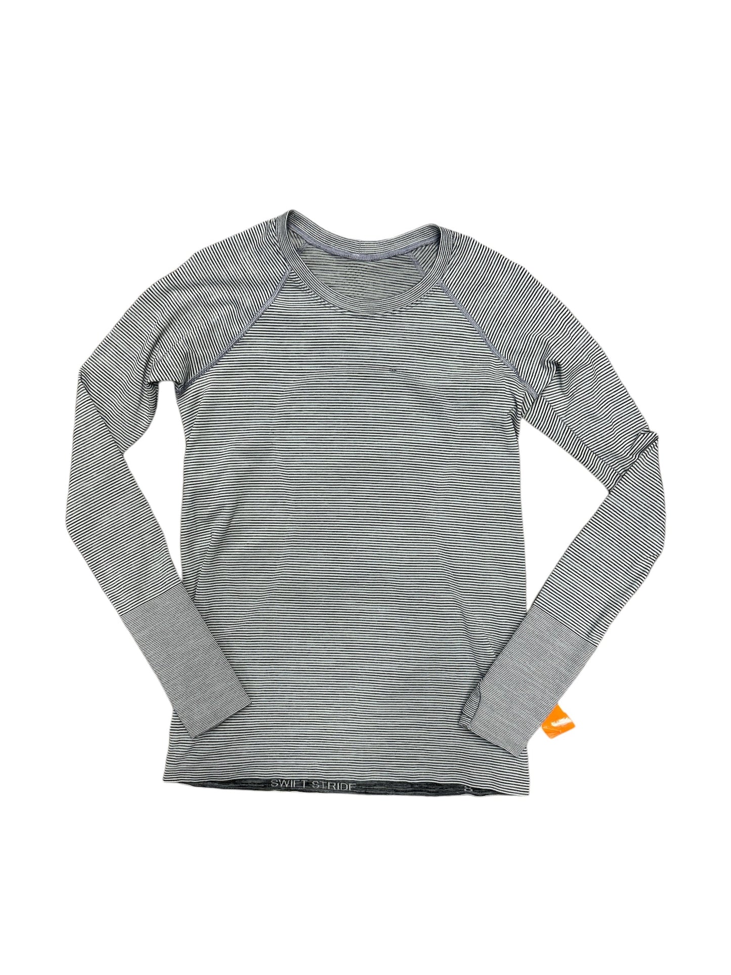 Athletic Top Long Sleeve Crewneck By Lululemon In Grey, Size: 8