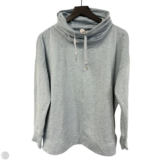 Athletic Top Long Sleeve Collar By Apana In Blue, Size: L