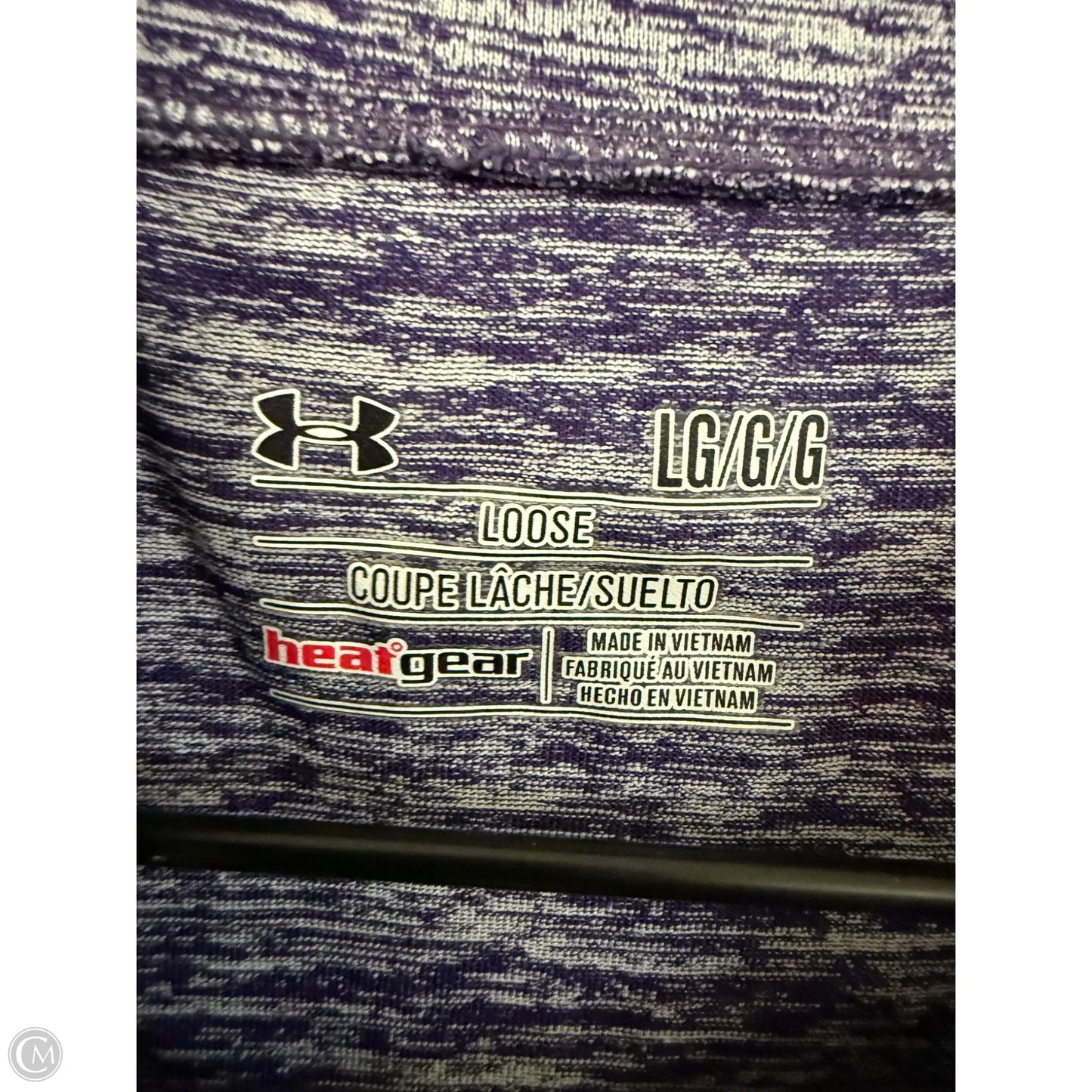 Athletic Top Long Sleeve Collar By Under Armour In Purple, Size: L