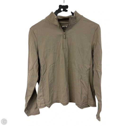 Athletic Top Long Sleeve Collar By Flx In Tan, Size: Xl