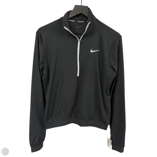 Athletic Top Long Sleeve Collar By Nike Apparel In Black, Size: M