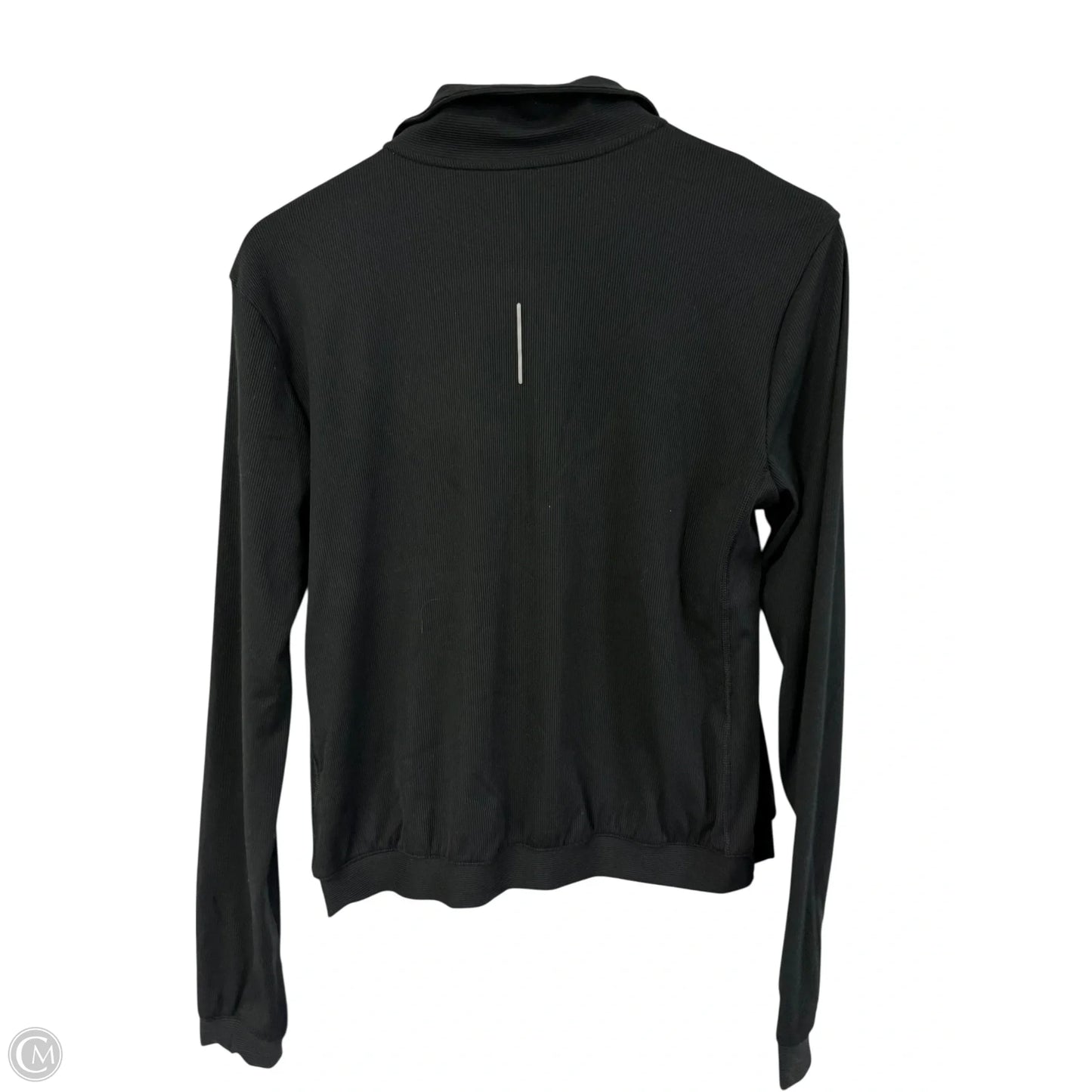 Athletic Top Long Sleeve Collar By Nike Apparel In Black, Size: M