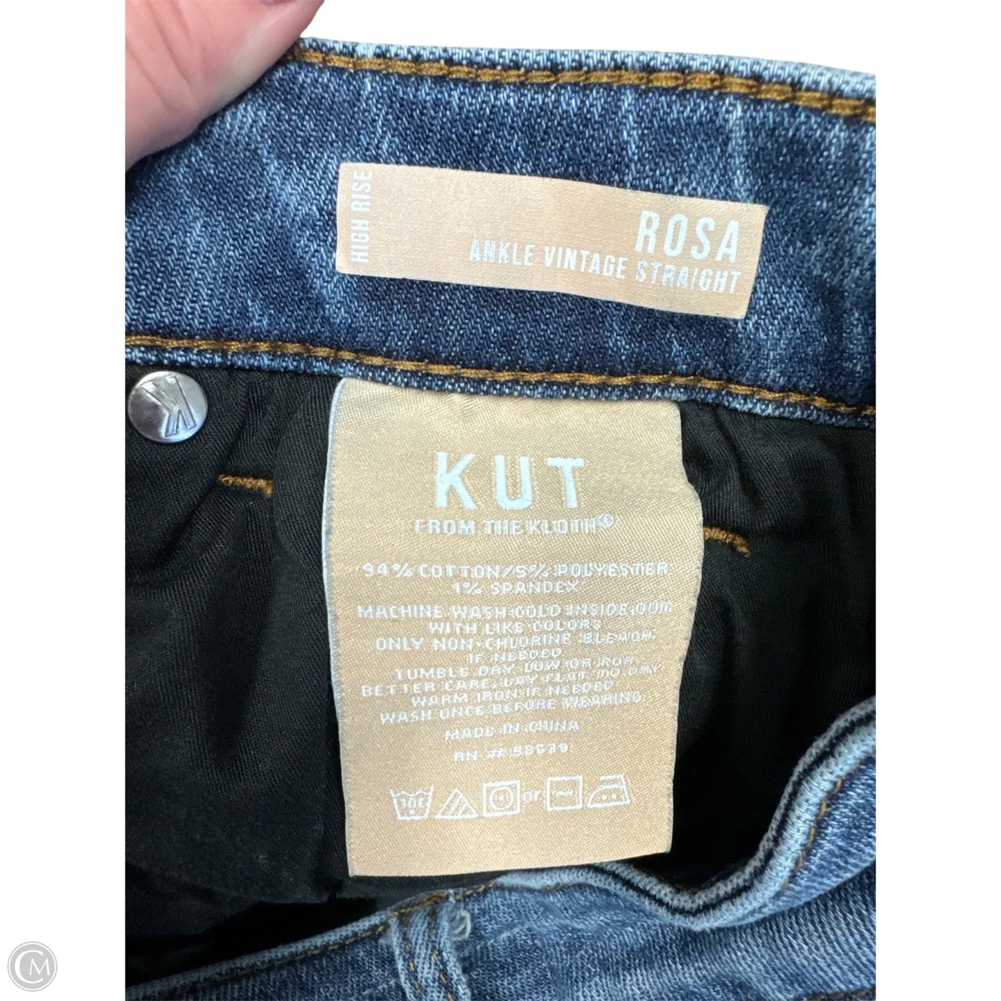 Jeans Straight By Kut In Blue Denim, Size: 2