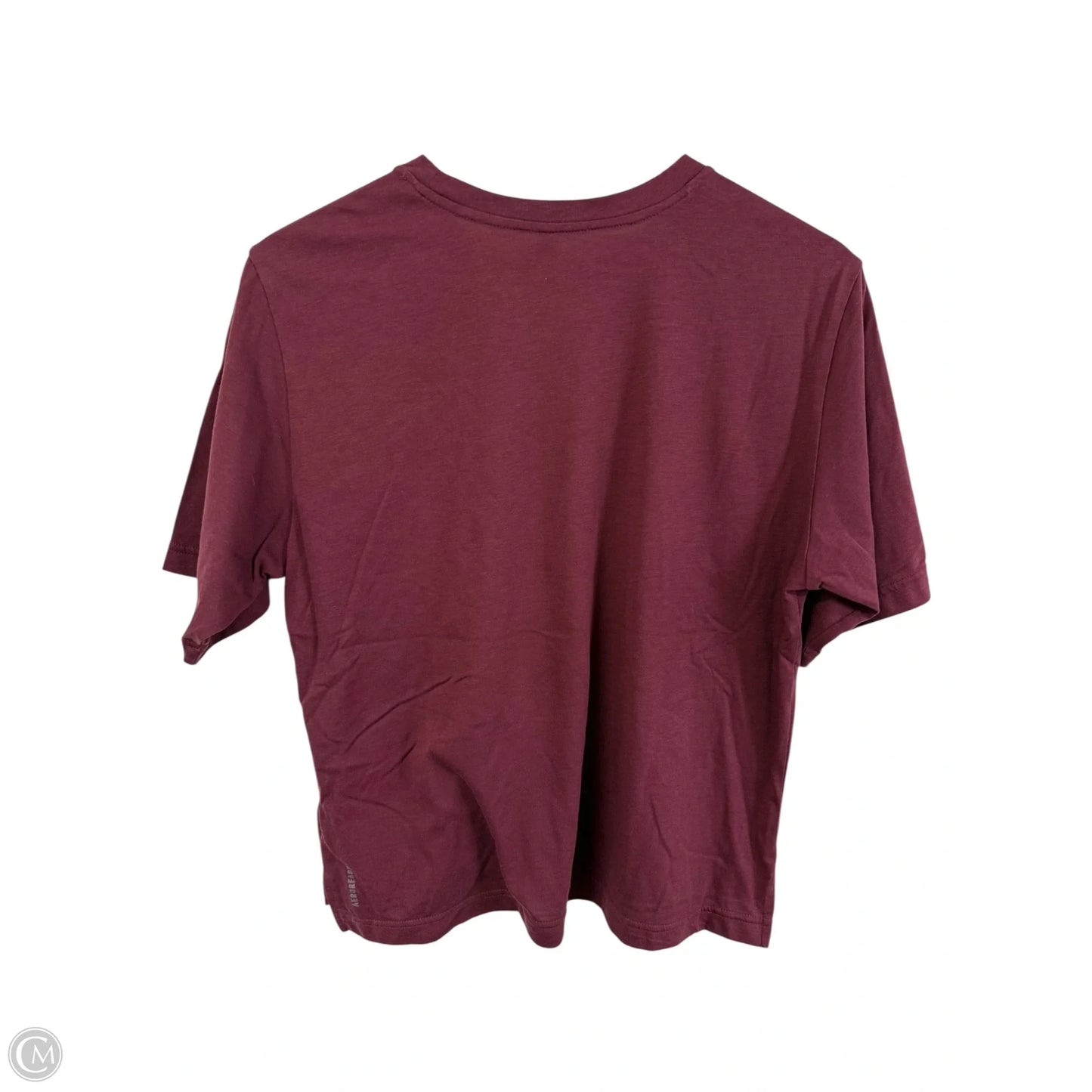 Athletic Top Short Sleeve By Adidas In Maroon, Size: M