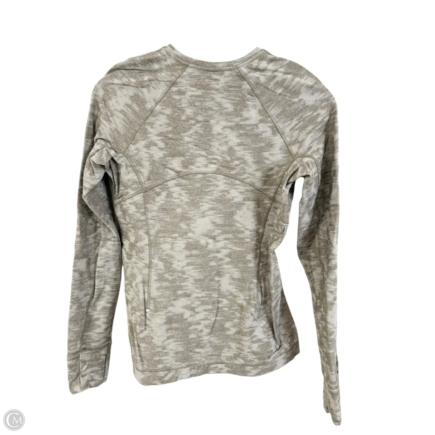 Athletic Top Long Sleeve Crewneck By Lululemon In Green & Grey, Size: 8