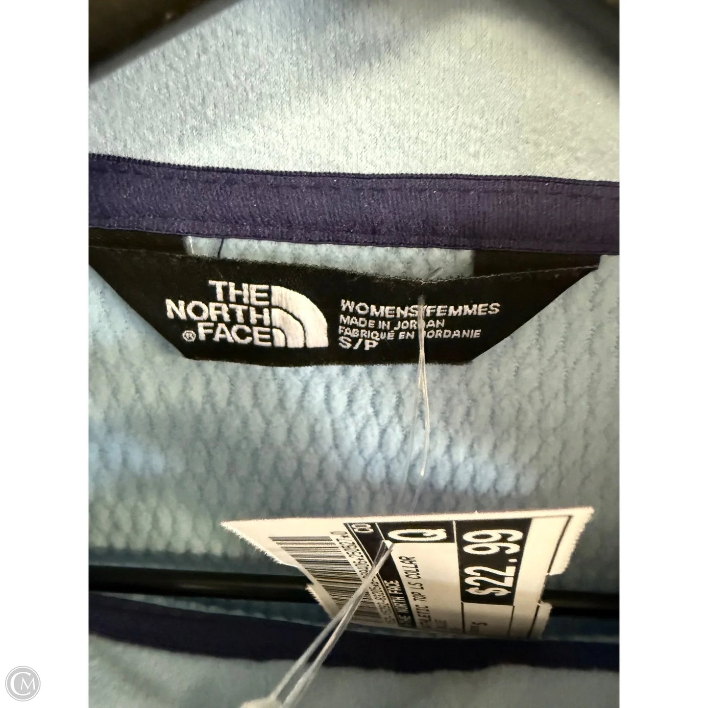 Athletic Top Long Sleeve Collar By The North Face In Blue, Size: S