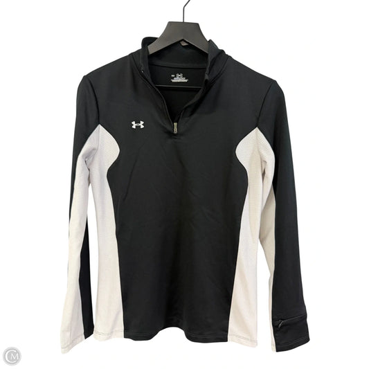 Athletic Top Long Sleeve Collar By Under Armour In Black, Size: S