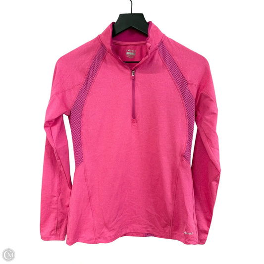 Athletic Top Long Sleeve Collar By Hind In Pink, Size: S