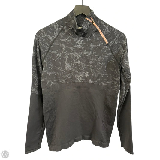 Athletic Top Long Sleeve Collar By Fabletics In Black & Grey, Size: S