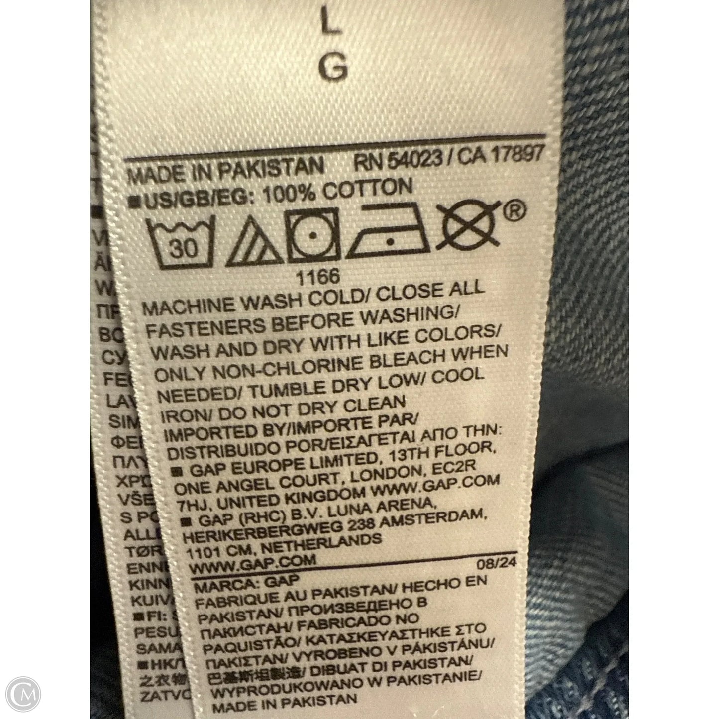 Jeans Boyfriend By Gap In Blue Denim, Size: L