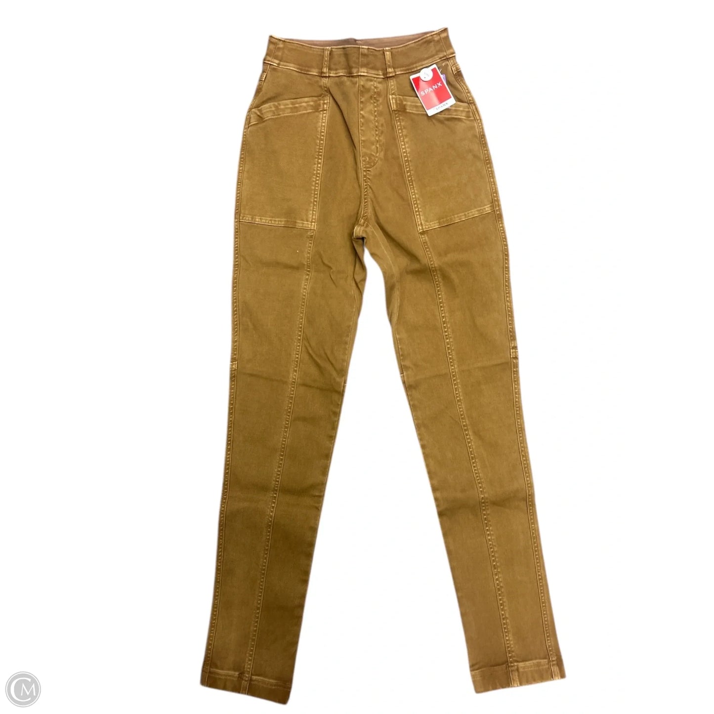 Jeans Straight By Spanx In Tan Denim, Size: Xs