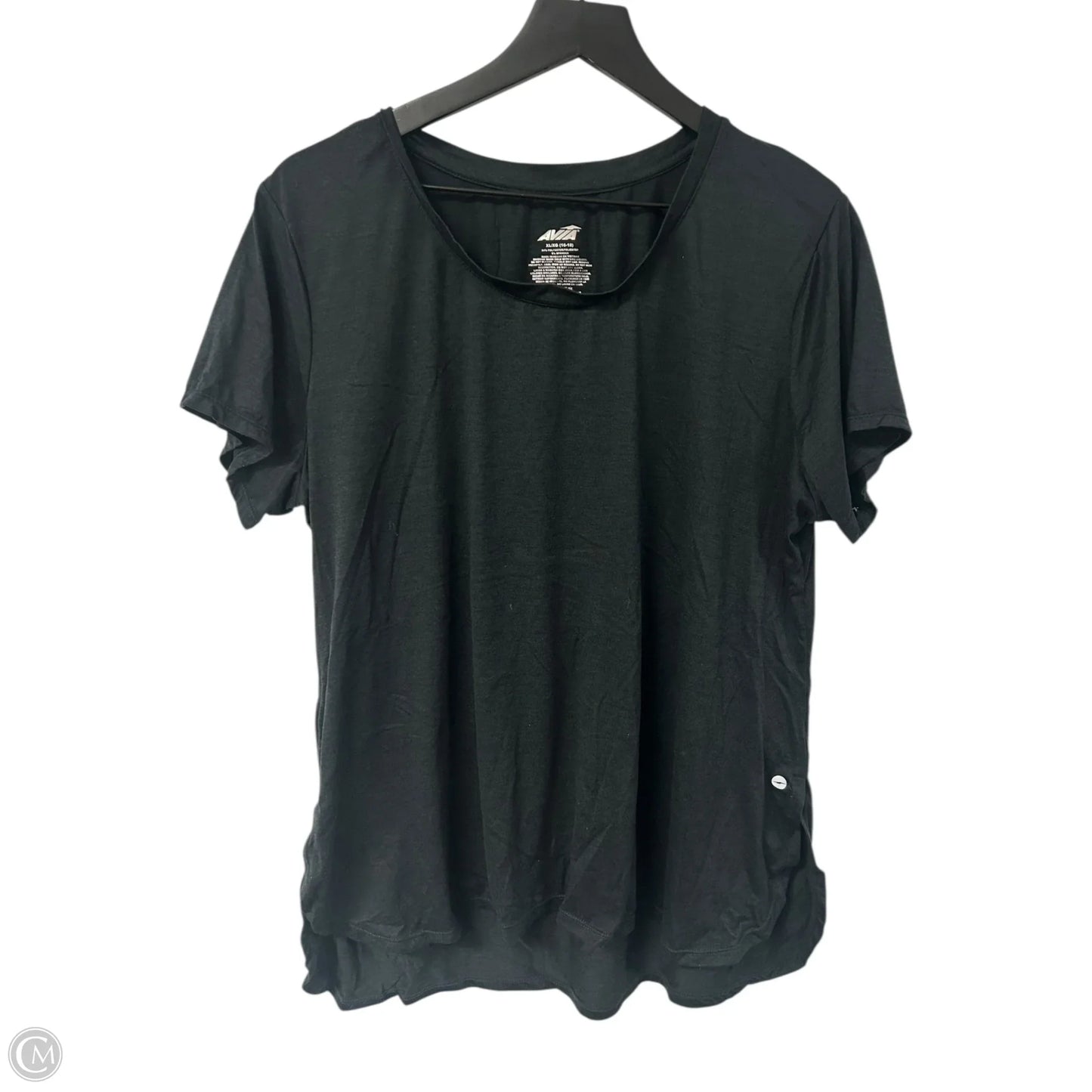 Athletic Top Short Sleeve By Avia In Black, Size: Xl