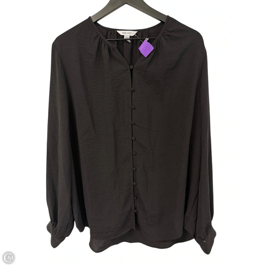 Blouse Long Sleeve By Nine West Apparel In Black, Size: Xl