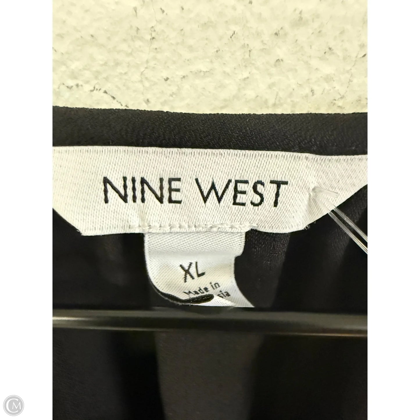 Blouse Long Sleeve By Nine West Apparel In Black, Size: Xl
