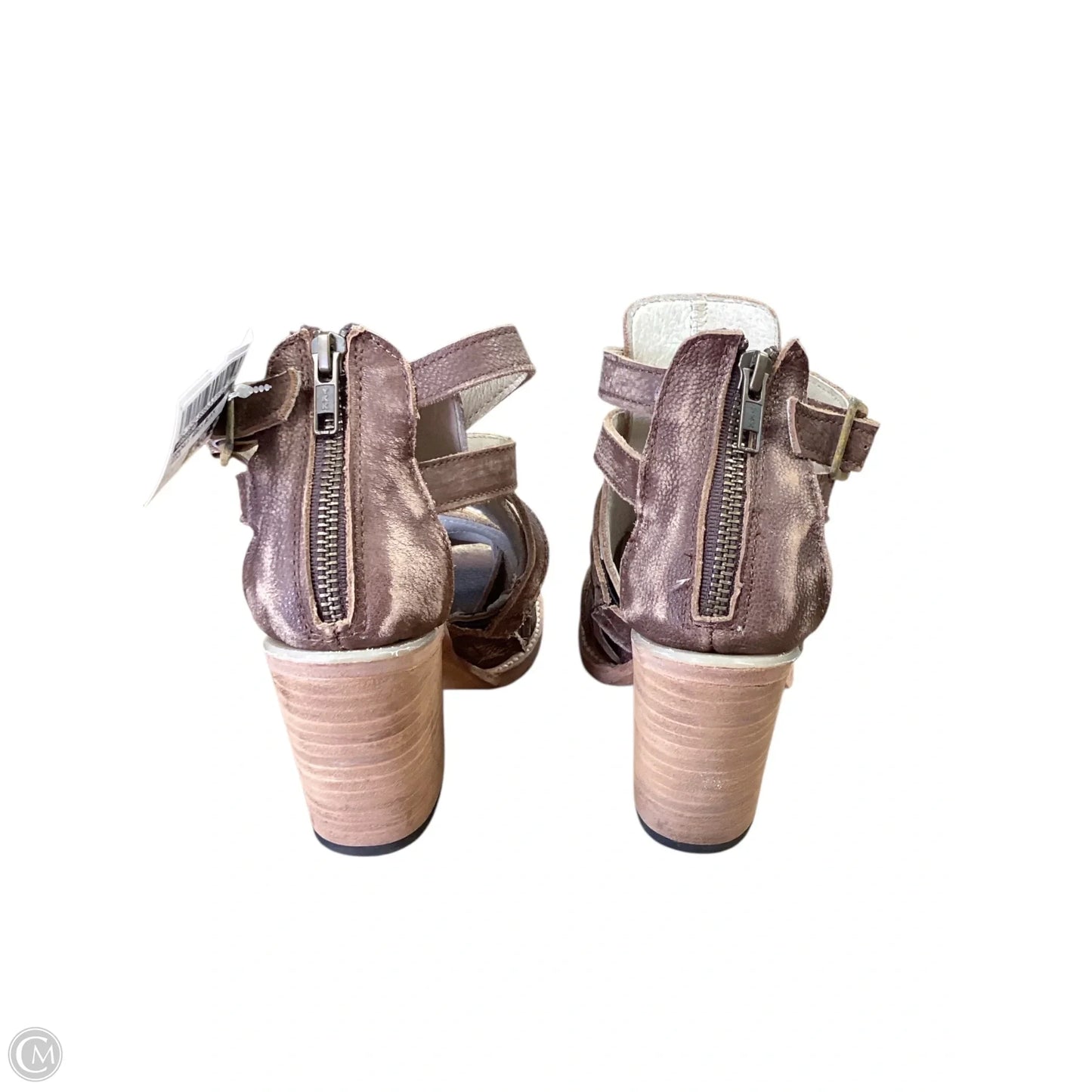 Sandals Heels Block By Freebird In Brown, Size: 7