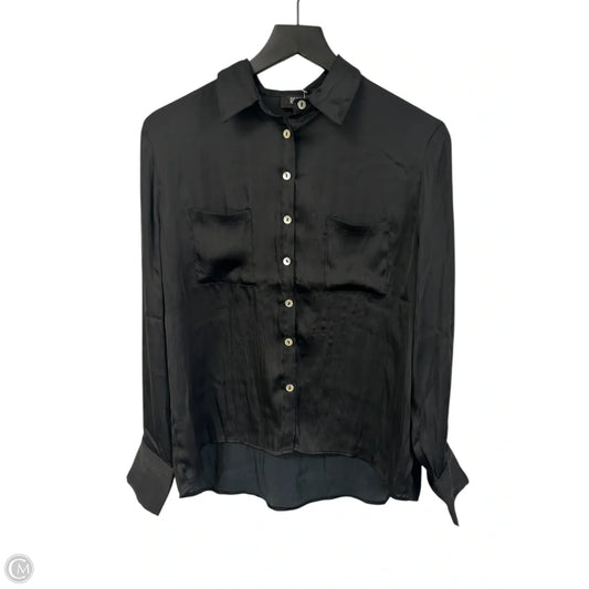 Blouse Long Sleeve By Clothes Mentor In Black, Size: M