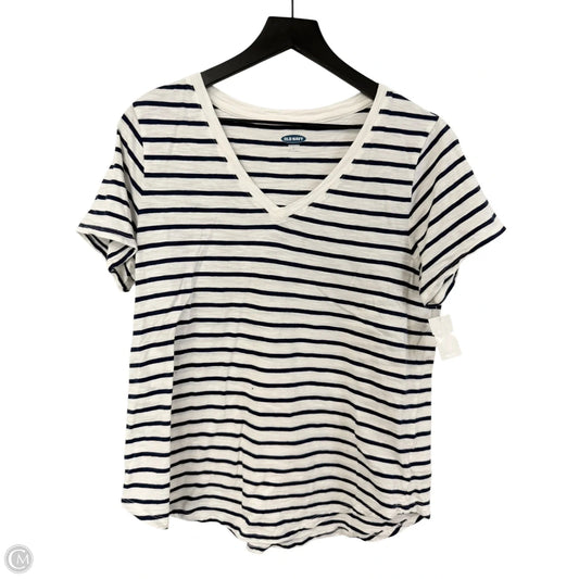 Top Short Sleeve Basic By Old Navy In Blue & White, Size: L