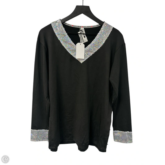 Top Long Sleeve By Cme In Black, Size: M