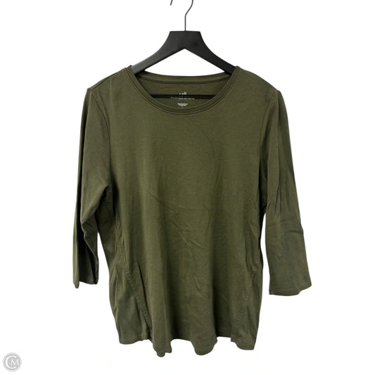 Top 3/4 Sleeve Basic By J. Jill In Green, Size: L