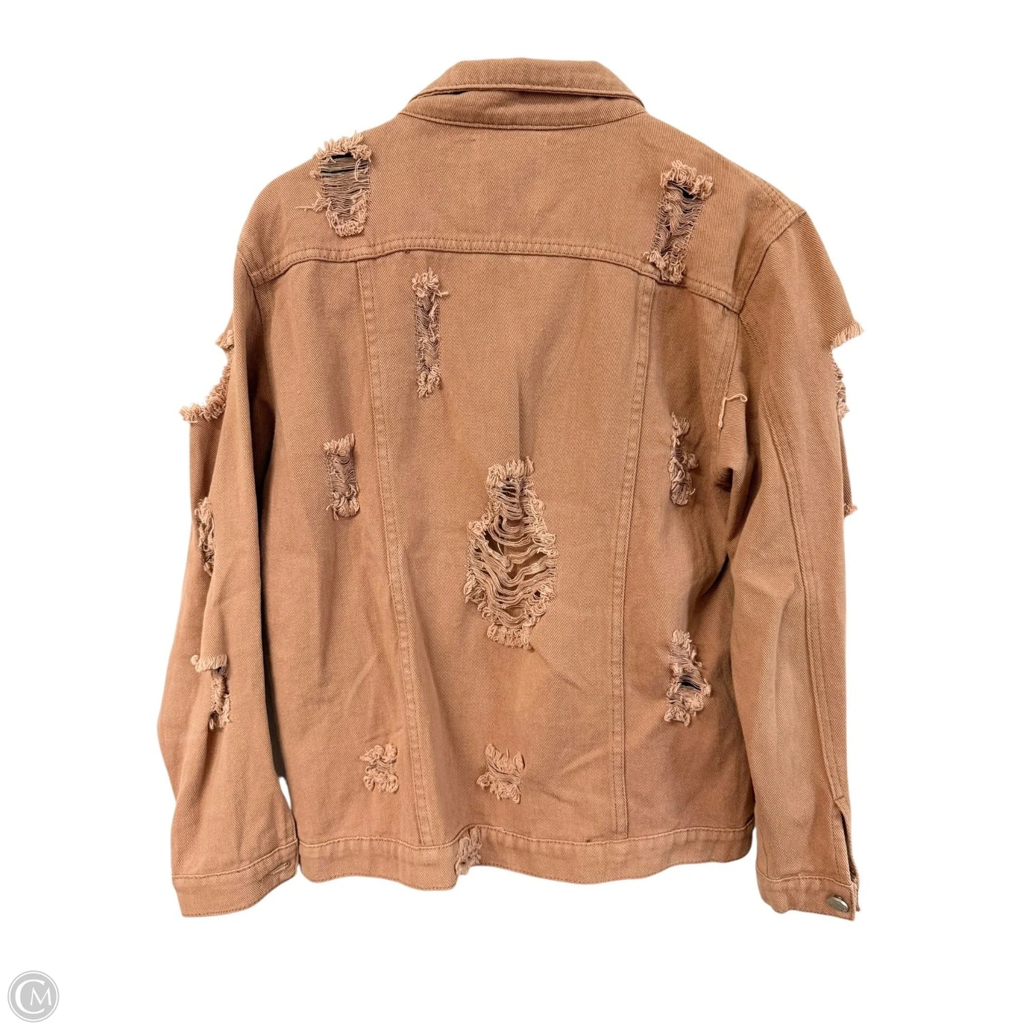 Jacket Denim By Fantastic Fawn In Orange Denim, Size: M