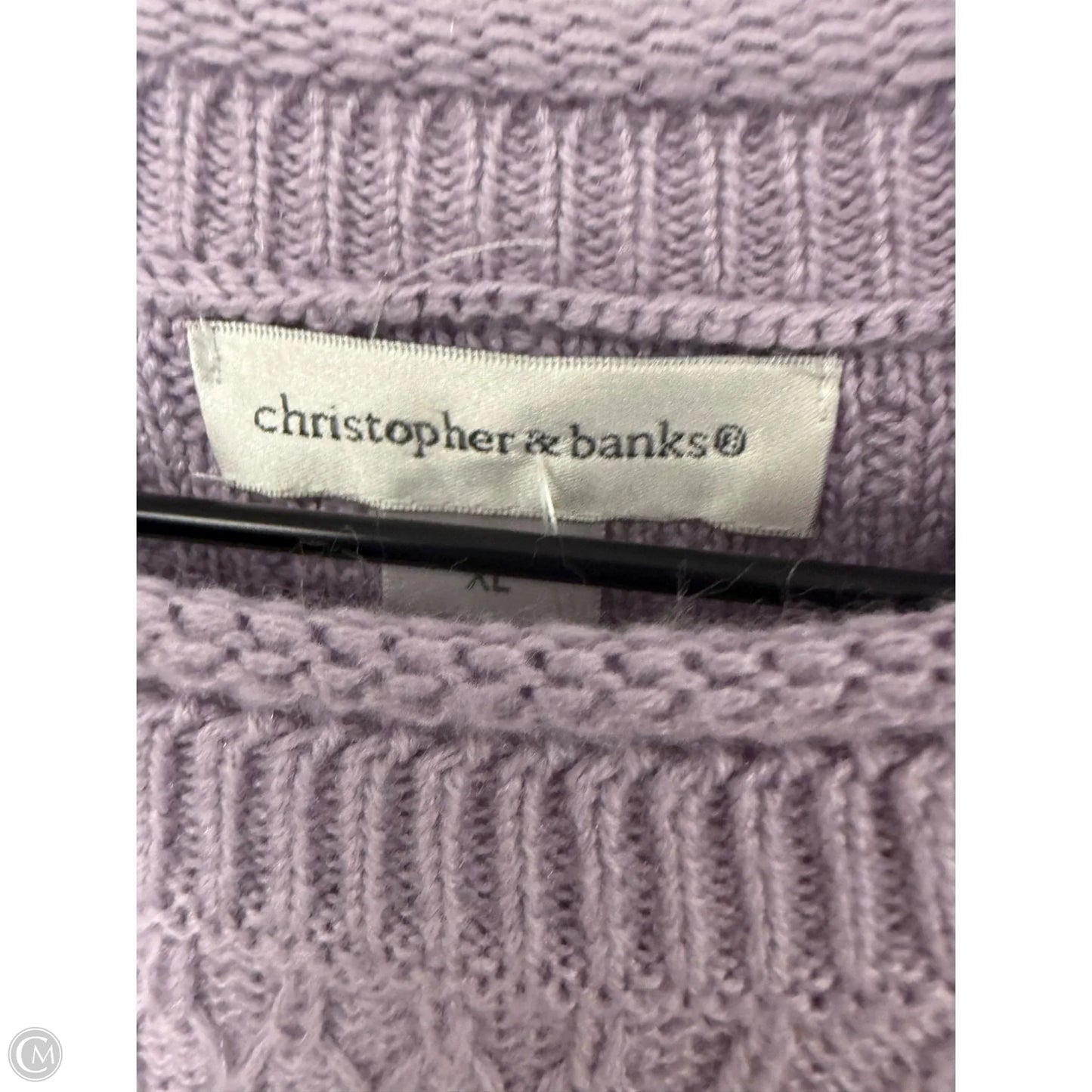 Sweater By Christopher And Banks In Purple & White, Size: Xl
