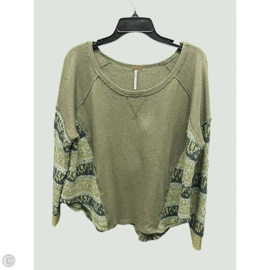 Top Long Sleeve By Free People In Green, Size: S
