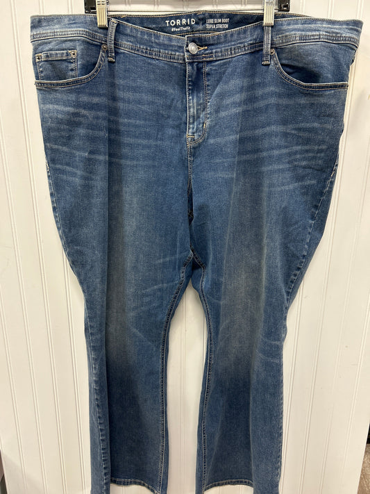 Jeans Flared By Torrid In Blue Denim, Size:26