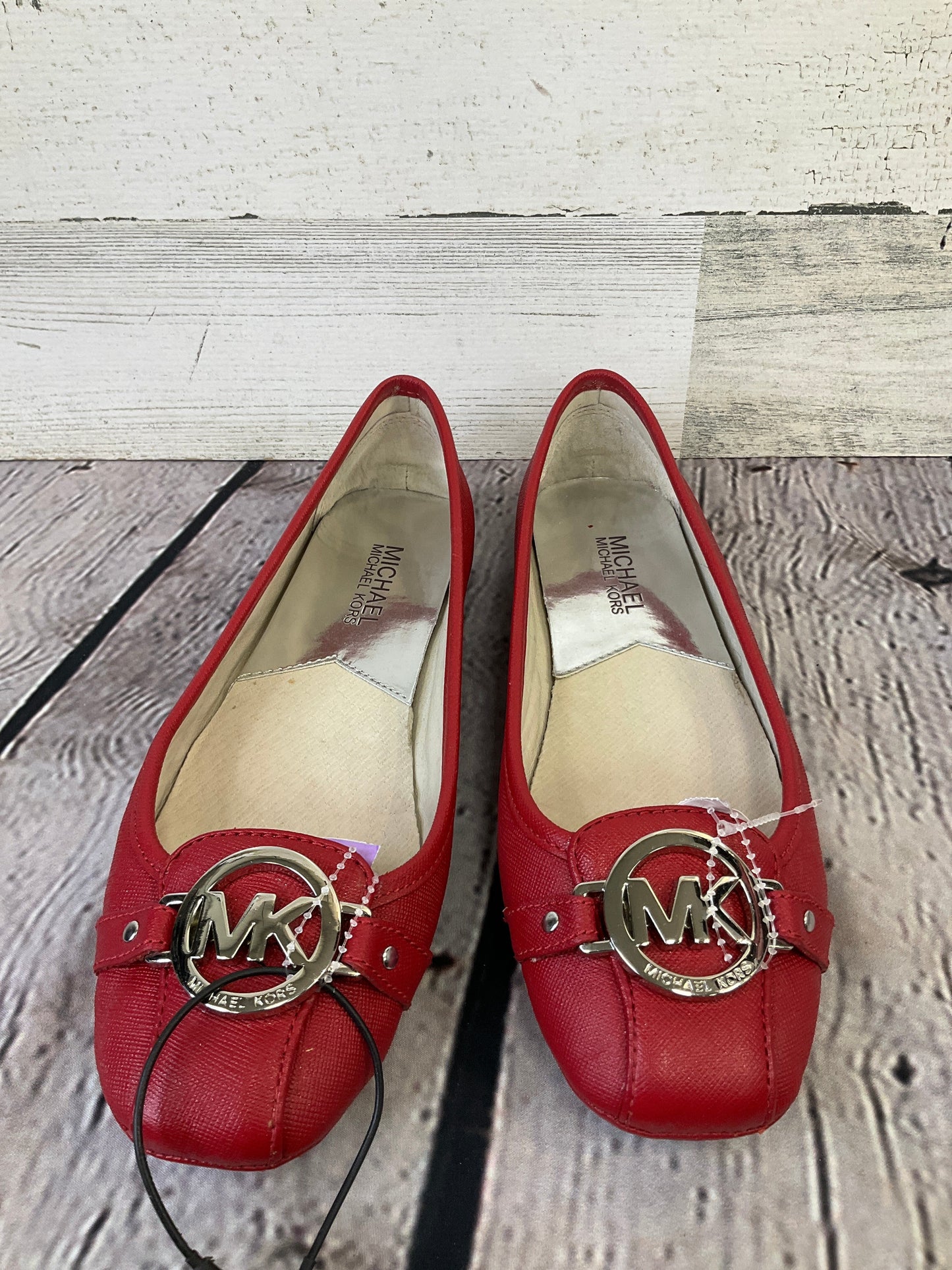 Red Shoes Flats Michael Kors, Size 7.5