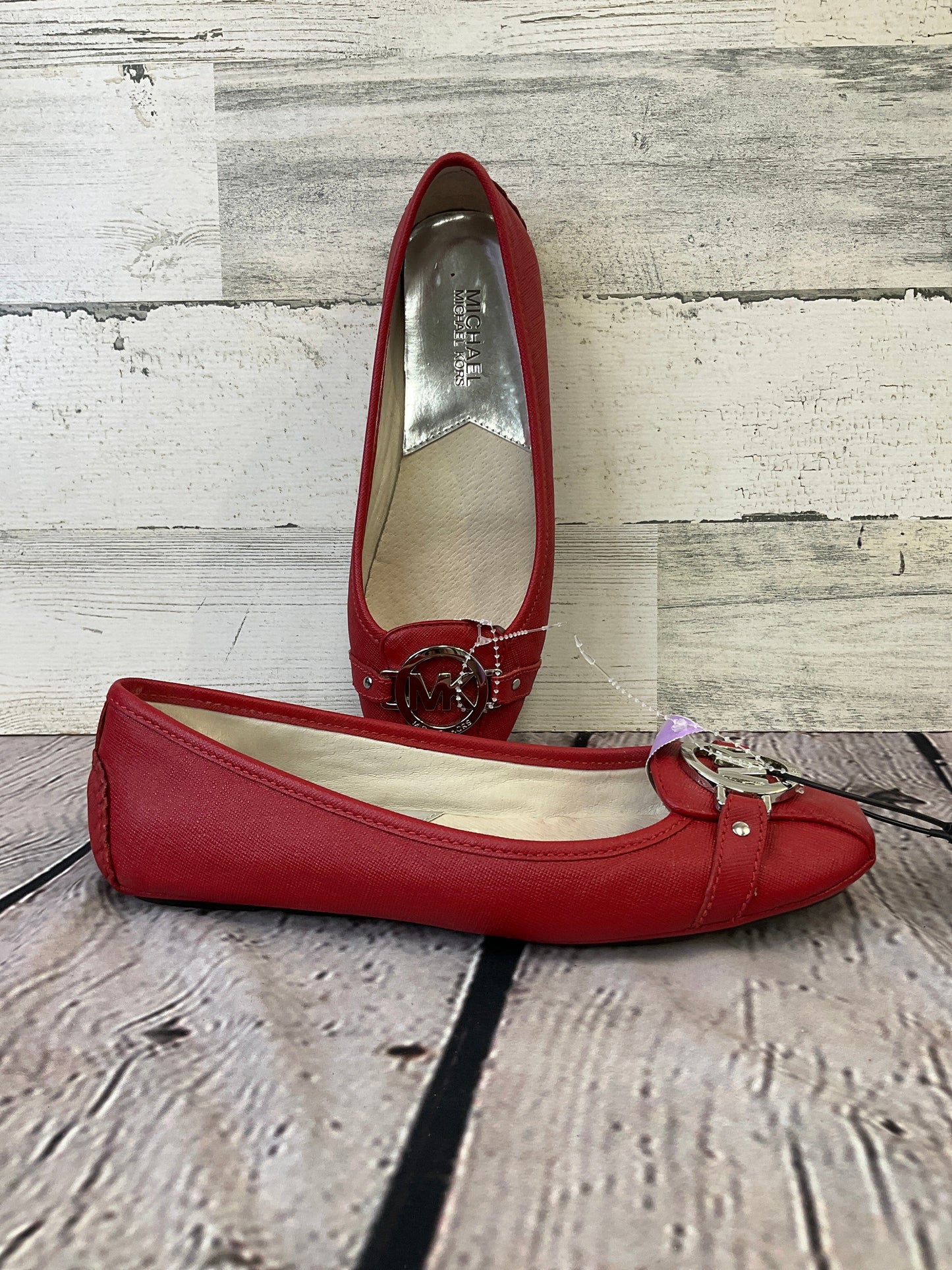 Red Shoes Flats Michael Kors, Size 7.5