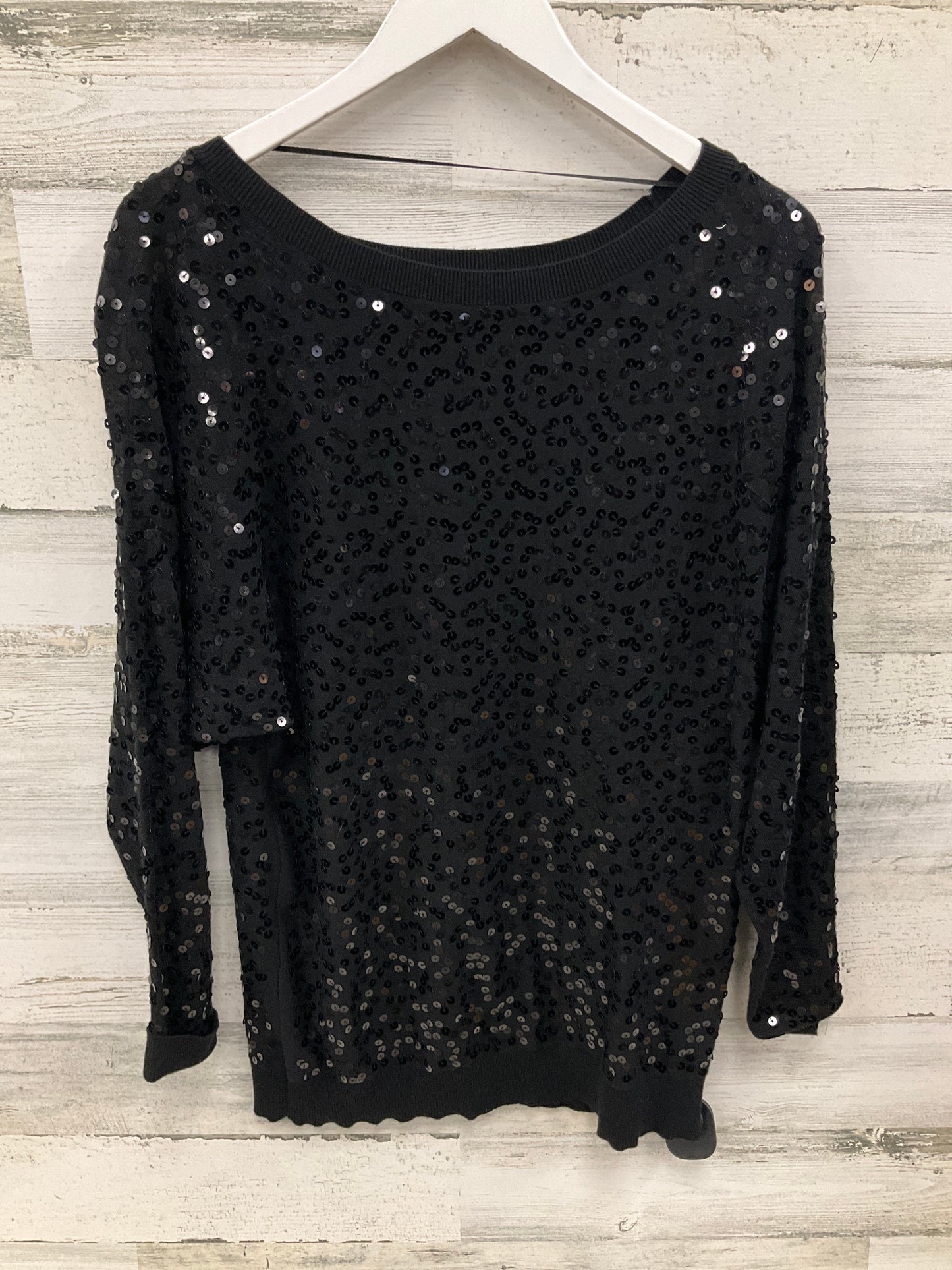 Top Long Sleeve By Inc In Black, Size: M