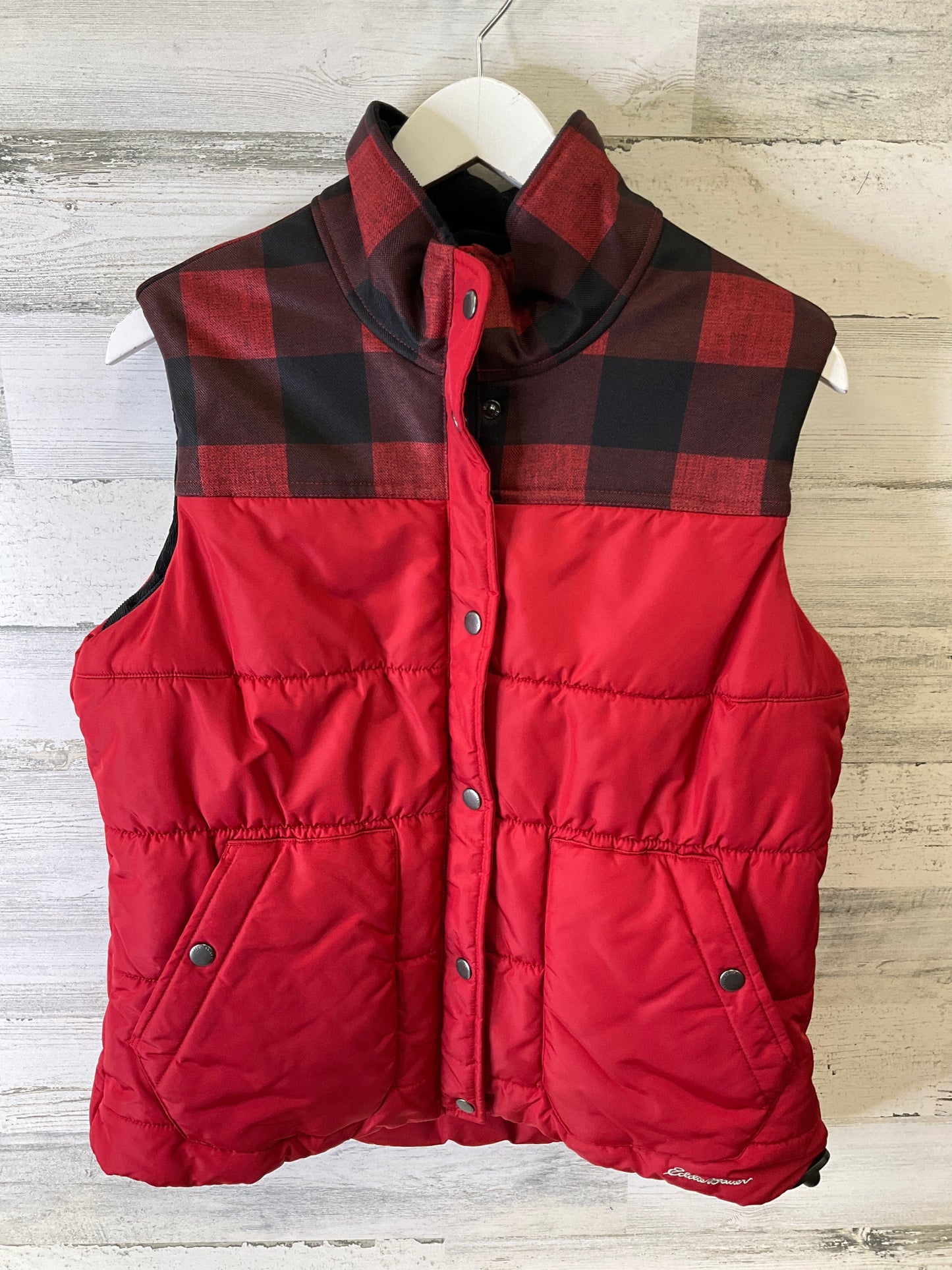 Vest Puffer & Quilted By Eddie Bauer In Red, Size: L