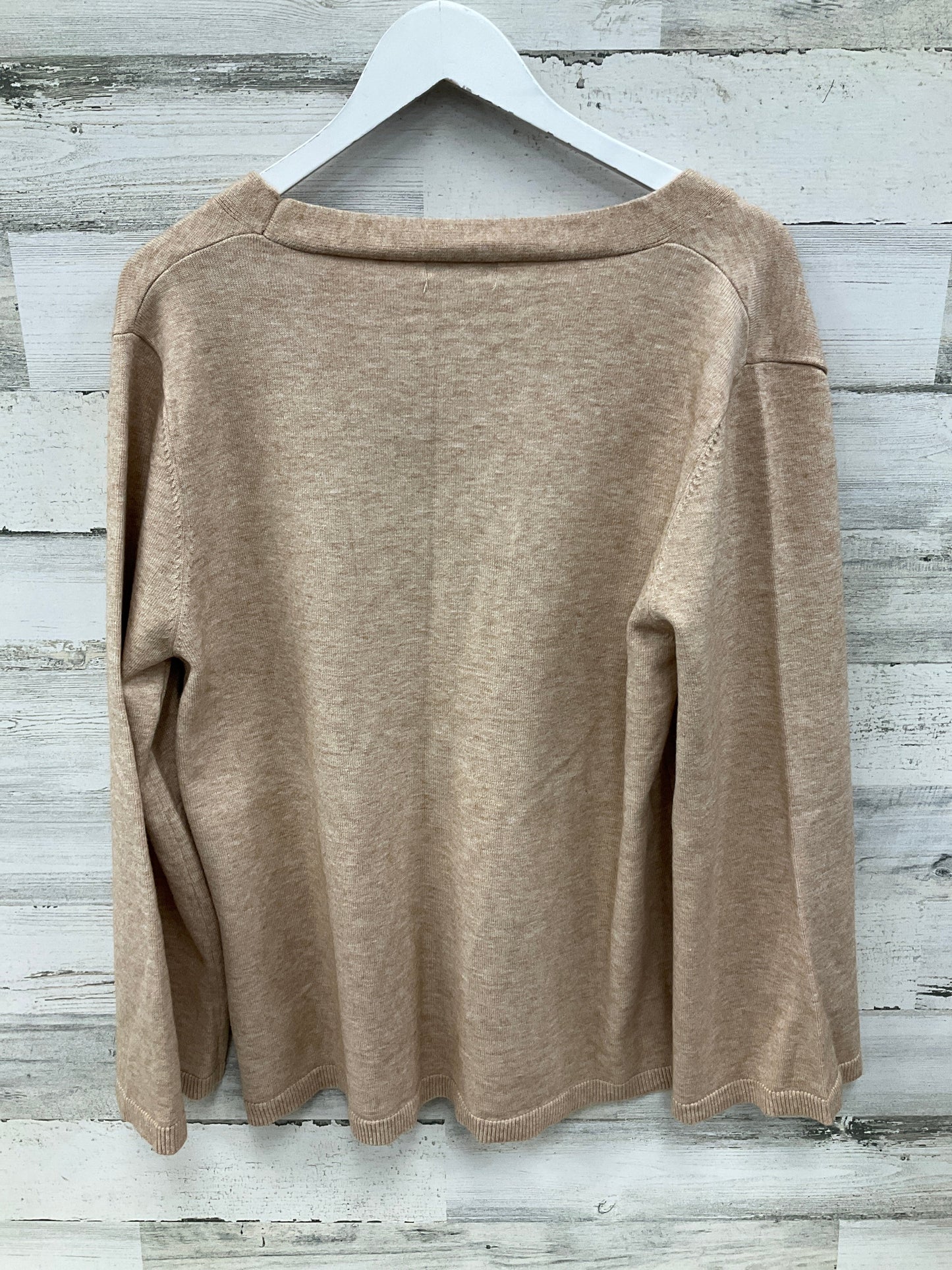 Sweater Cardigan By White Birch In Tan, Size: 2x