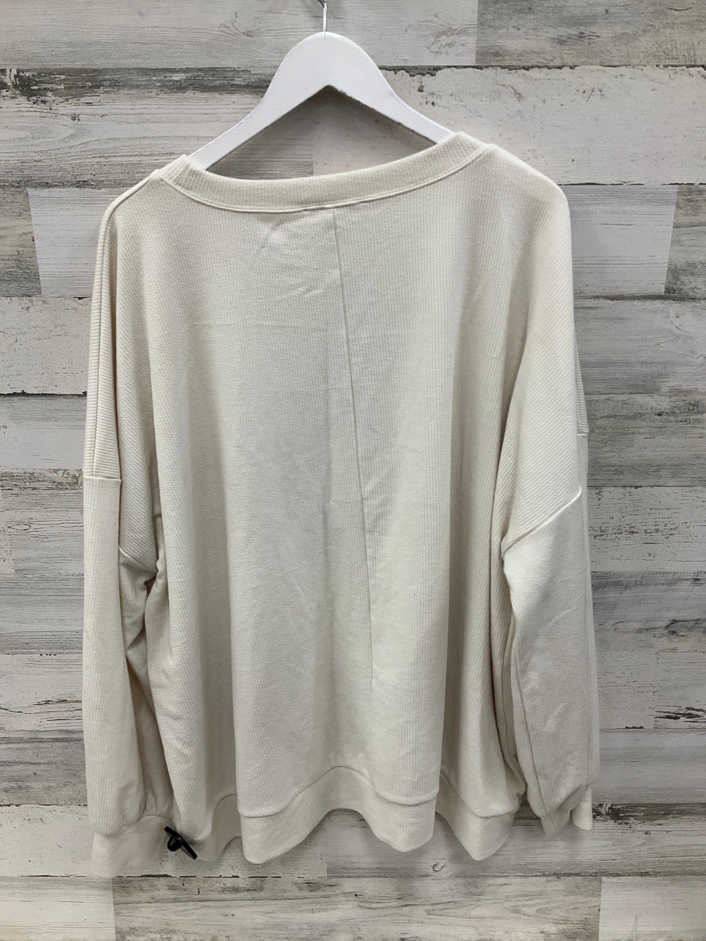 Top Long Sleeve By Haptics In Cream, Size: 3x