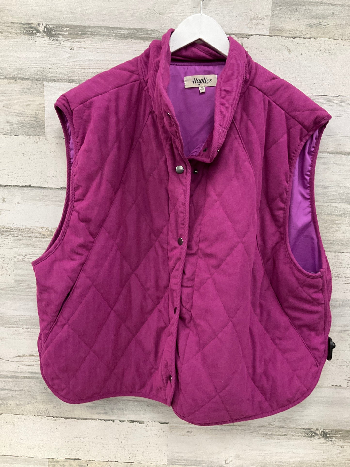 Vest Puffer & Quilted By Haptics In Pink, Size: 3x