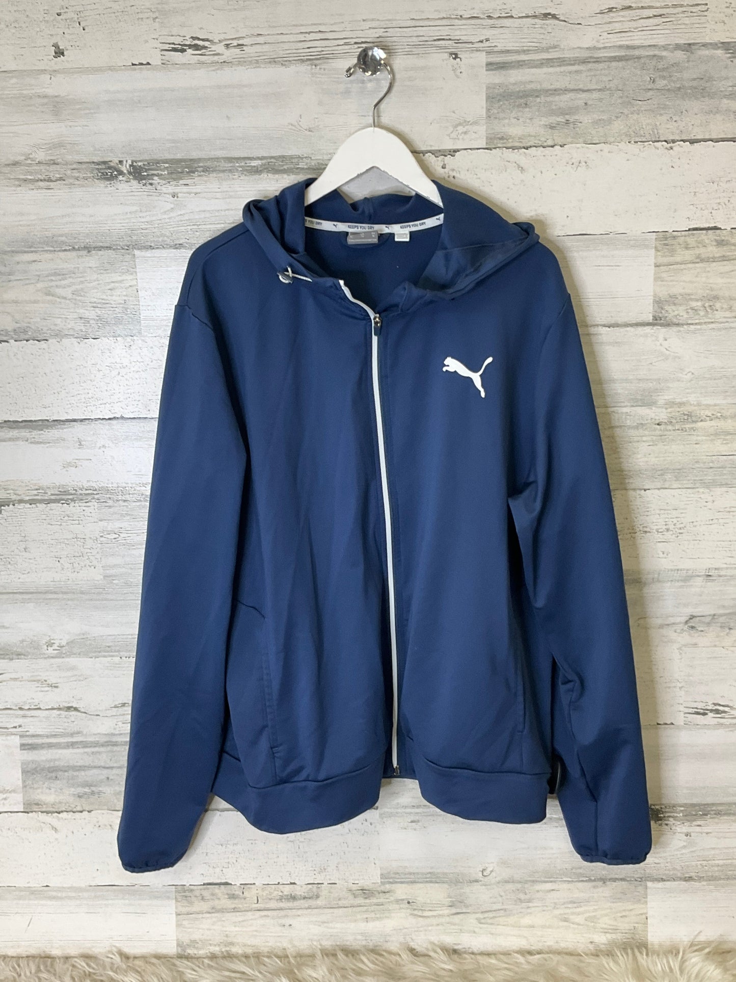 Athletic Jacket By Puma In Blue, Size: Xl