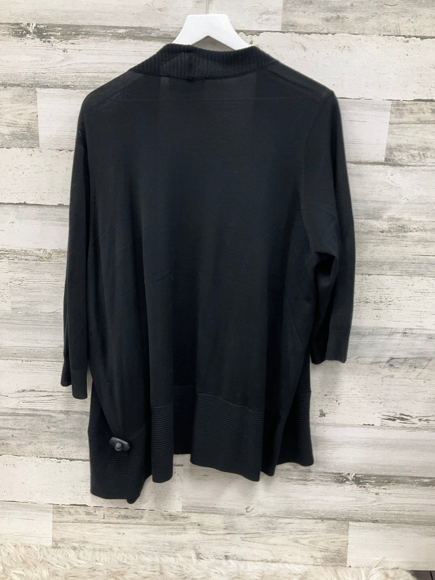 Cardigan By Joan Vass In Black, Size: 2x