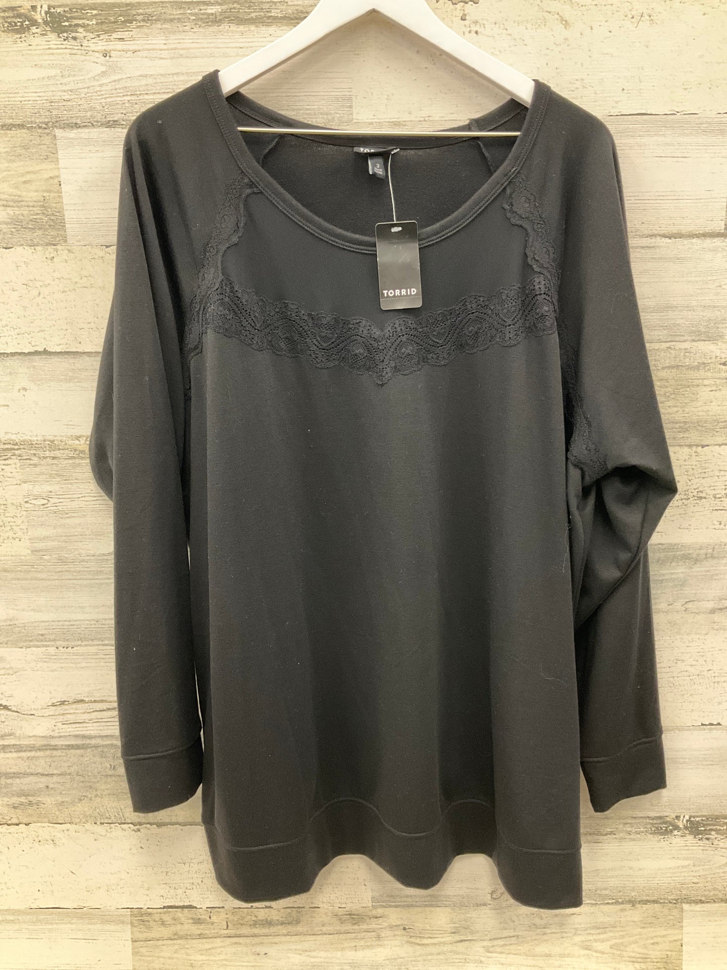 Top Long Sleeve By Torrid In Black, Size: 3x