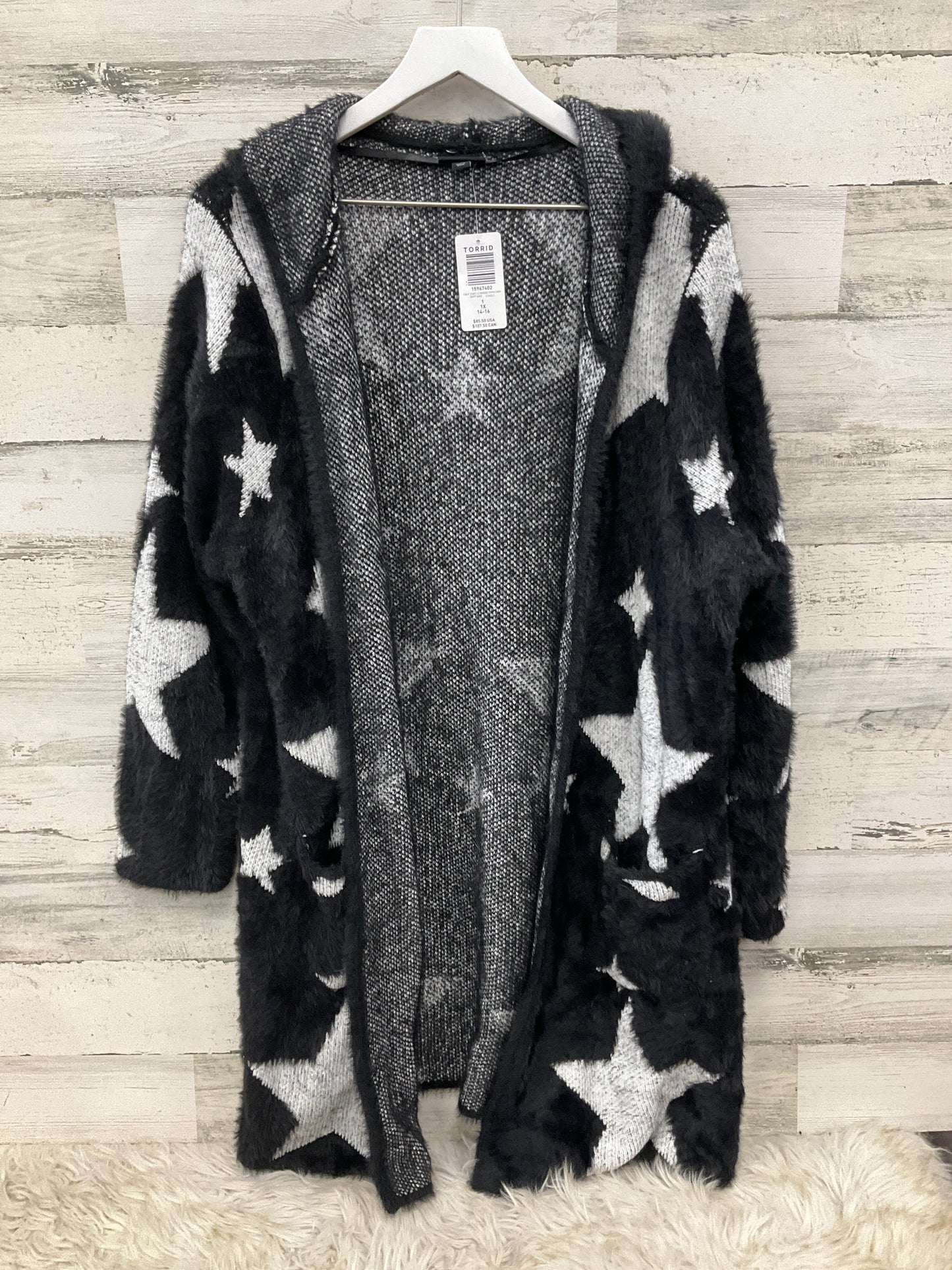 Sweater Cardigan By Torrid In Black, Size: 1x