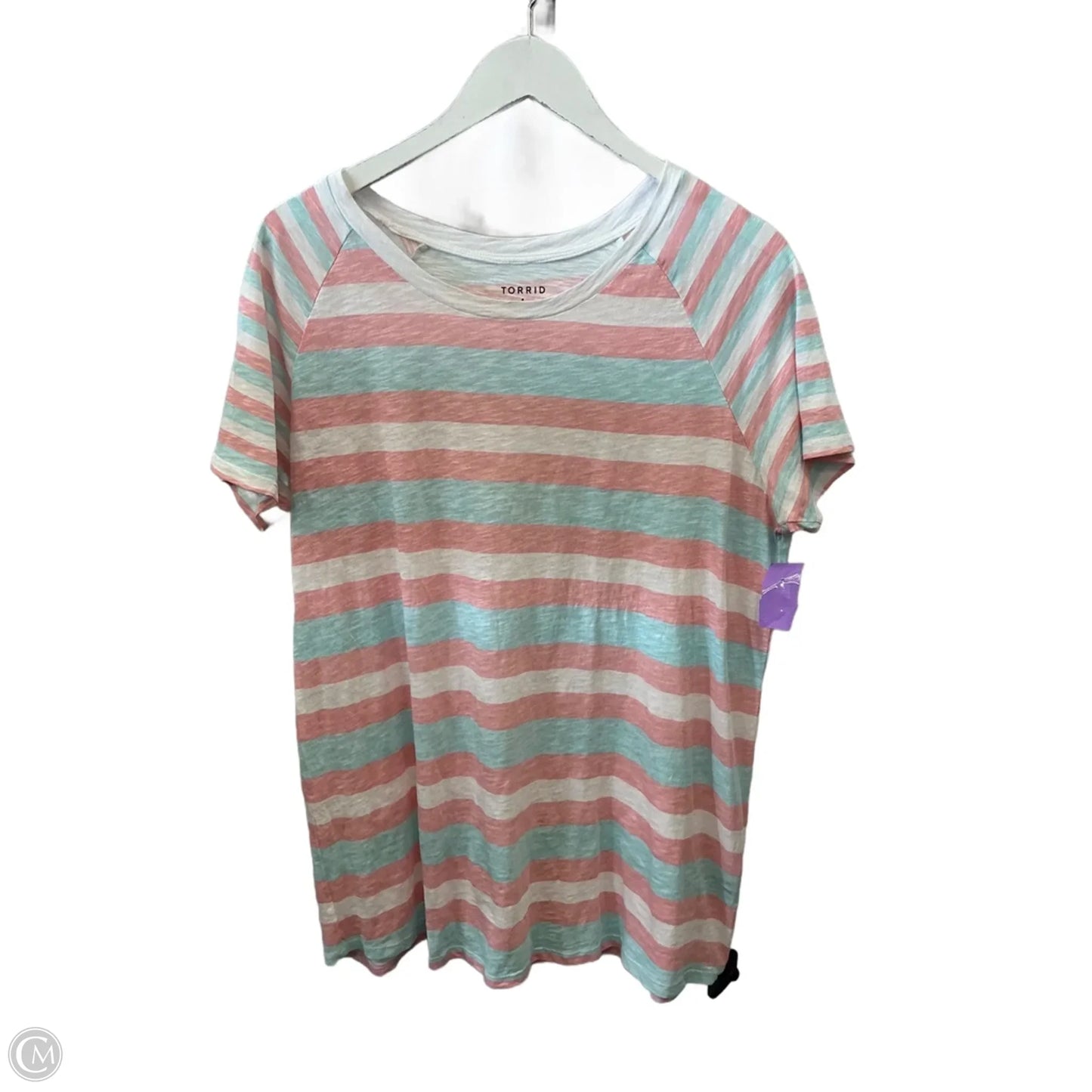 Top Short Sleeve By Torrid In Striped Pattern, Size: 1x