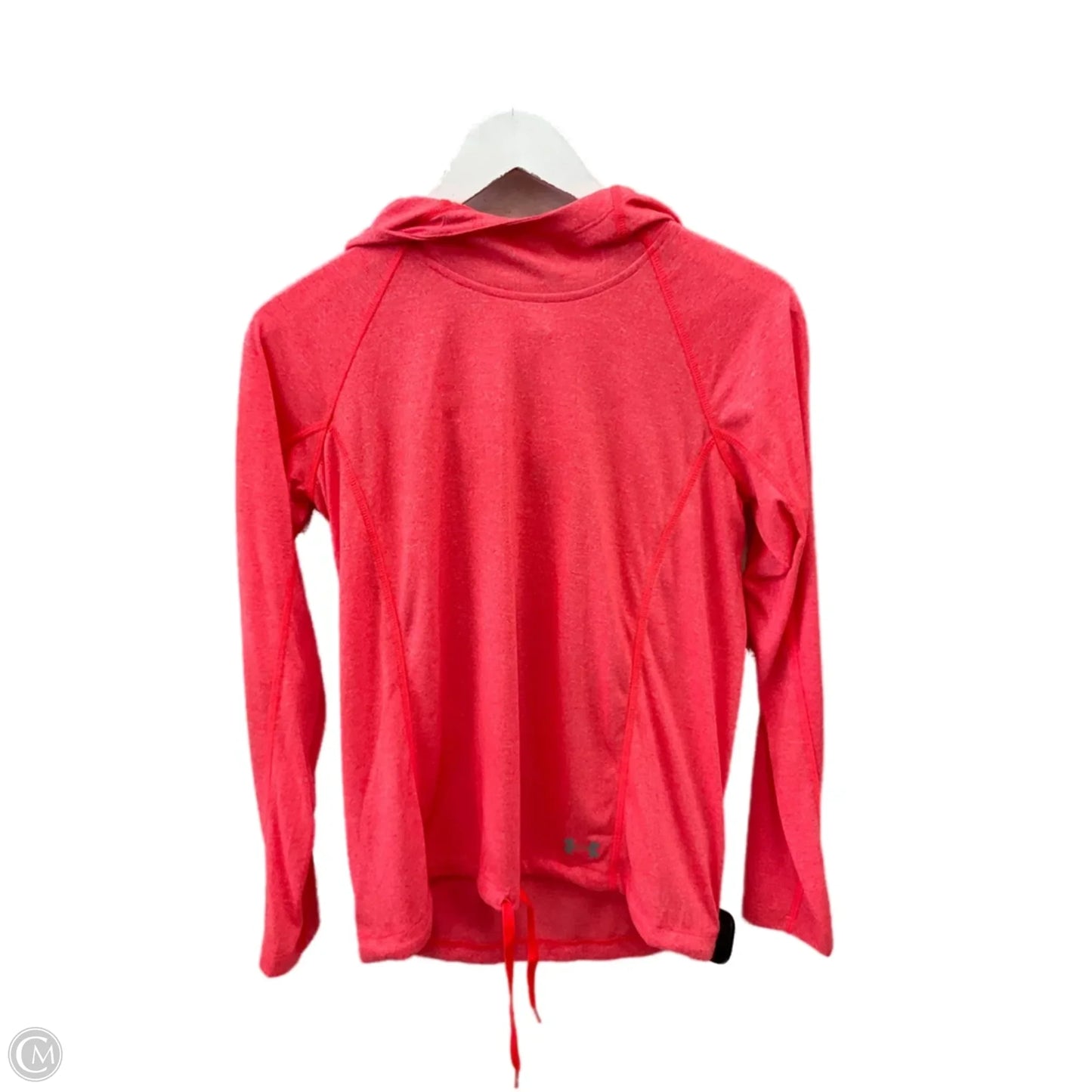 Athletic Top Long Sleeve Hoodie By Under Armour In Orange, Size: S