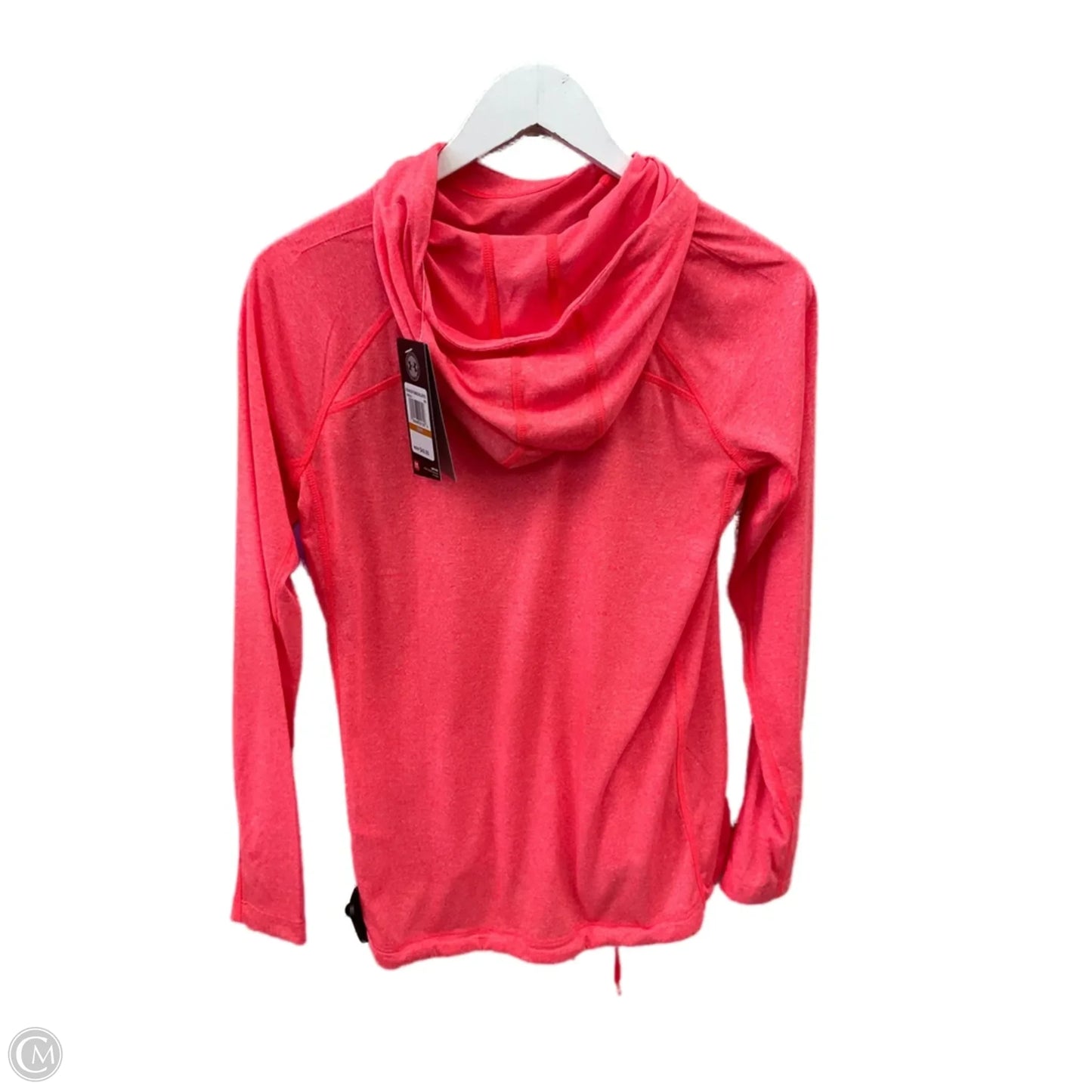 Athletic Top Long Sleeve Hoodie By Under Armour In Orange, Size: S