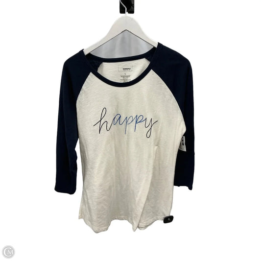 Top 3/4 Sleeve By Sonoma In Blue, Size: L