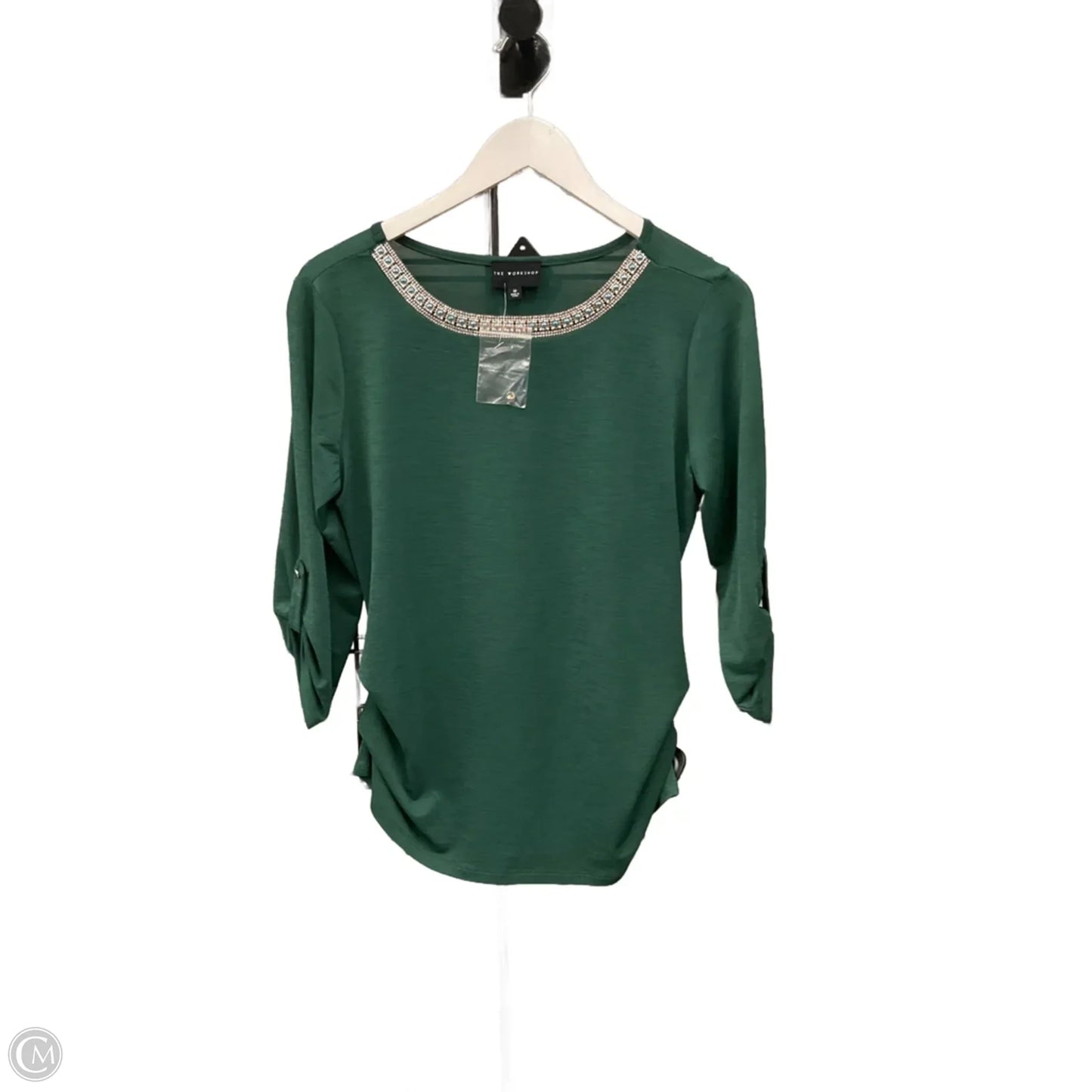 Top 3/4 Sleeve By Workshop In Green, Size: M
