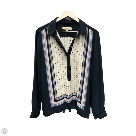 Top Long Sleeve By Loft In Navy, Size: L