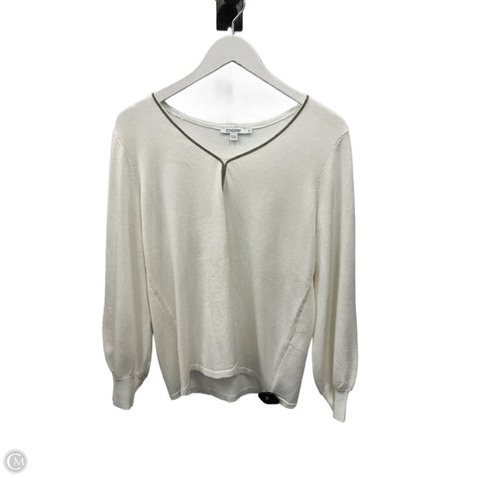 Top Long Sleeve By Chicos In White, Size: M