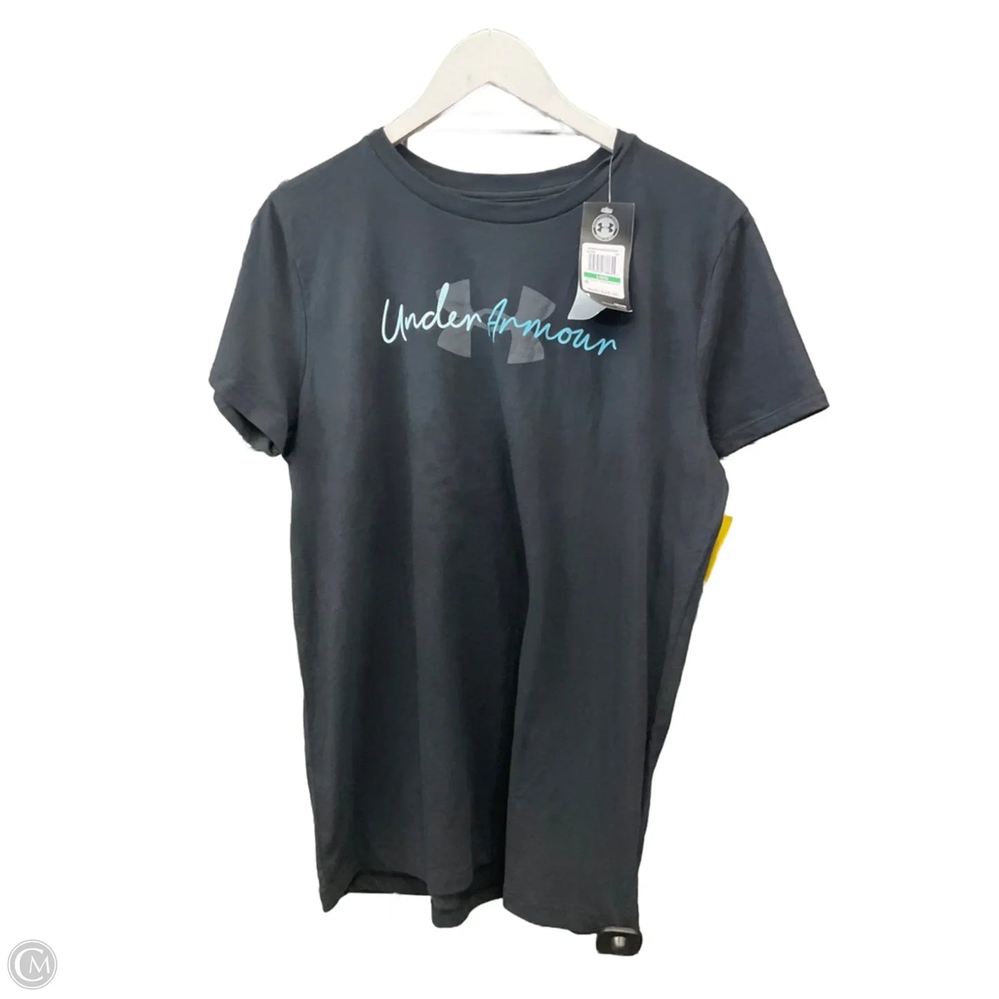 Athletic Top Short Sleeve By Under Armour In Black, Size: L