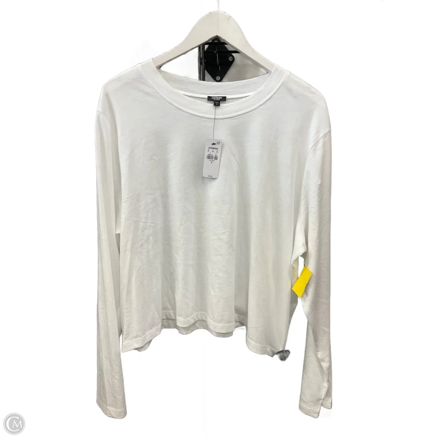 Top Long Sleeve By Express In White, Size: Xl